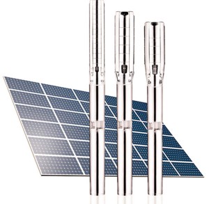 Solar powered submersible water well pump system